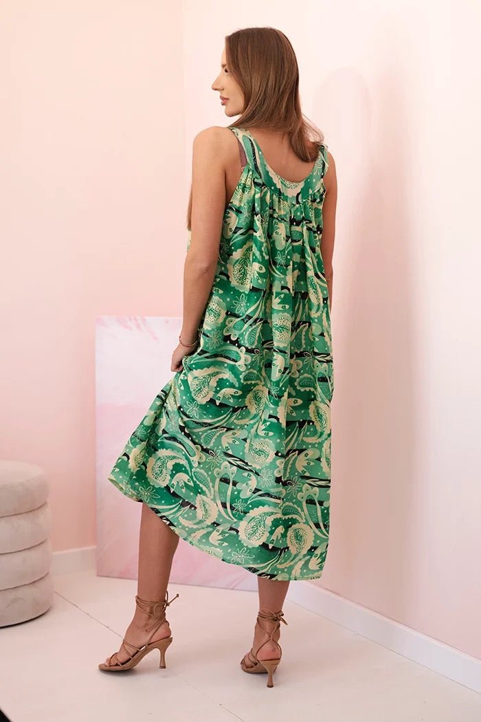 Women's dress with straps 311D / – Green цвет / color | Lexline Fashion