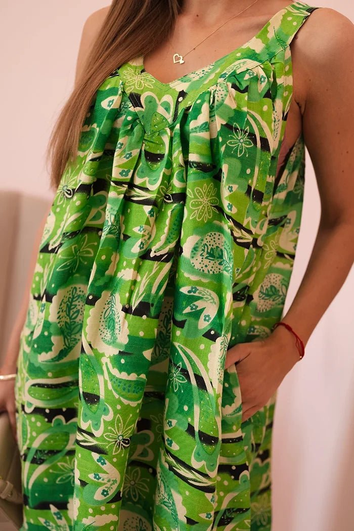 Women's dress with straps 311D / – Light Green цвет / color | Lexline Fashion