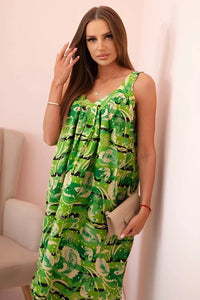 Women's dress with straps 311D / – Light Green цвет / color | Lexline Fashion