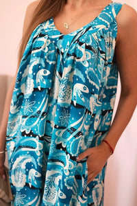 Women's dress with straps 311D / – Turquoise цвет / color | Lexline Fashion