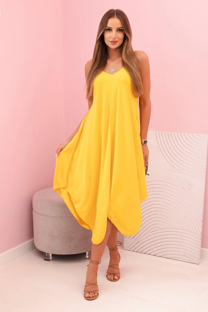 Women's dress with straps IT - 73 / – Yellow цвет / color | Lexline Fashion