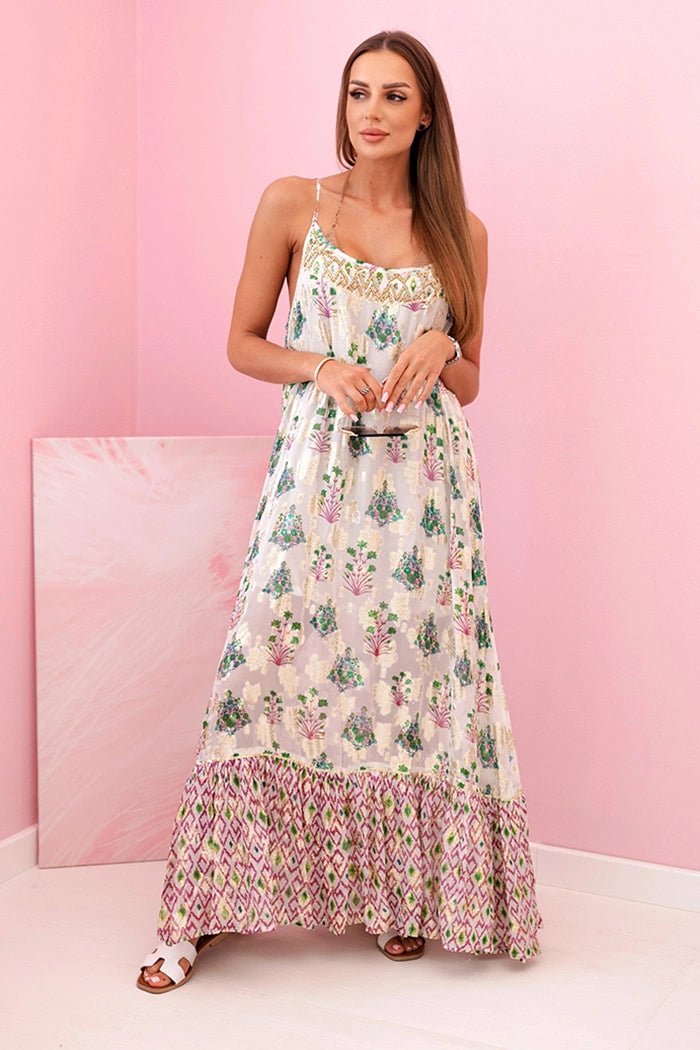 Women's dress with straps made of viscose 3074 / – Purple цвет / color | Lexline Fashion