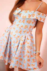 Women's floral dress 123061 / – Blue цвет / color | Lexline Fashion