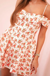 Women's floral dress 123061 / – Ecru цвет / color | Lexline Fashion