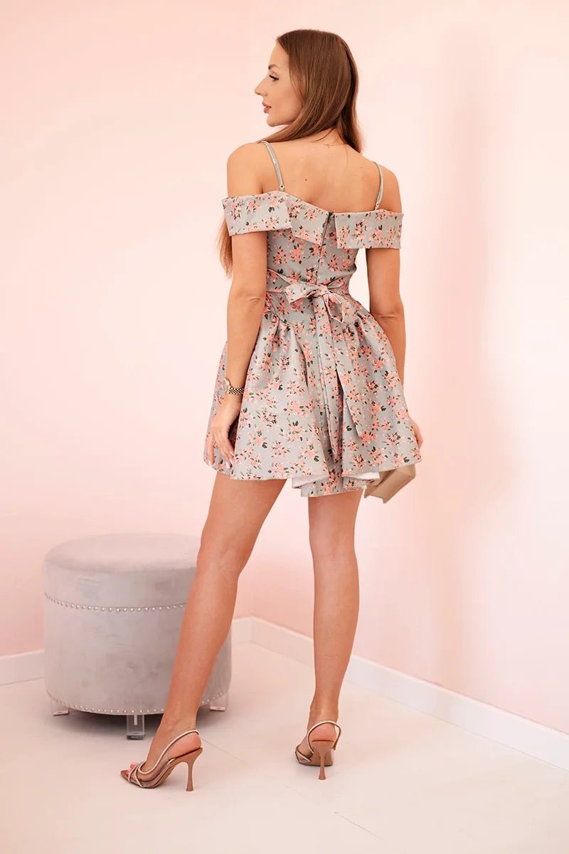 Women's floral dress 123061 / – Khaki цвет / color | Lexline Fashion