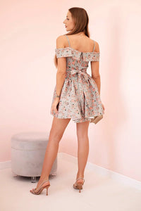 Women's floral dress 123061 / – Khaki цвет / color | Lexline Fashion