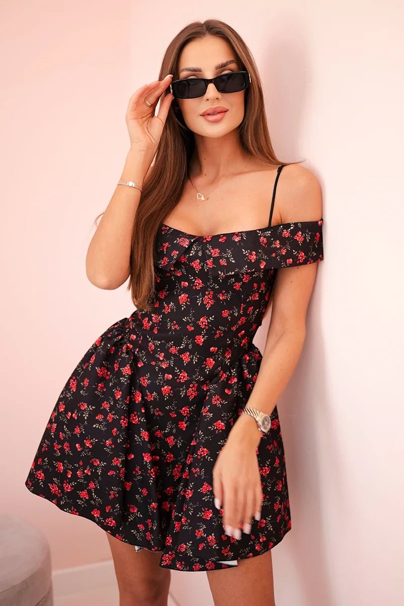 Women's floral dress 123061 / – Red цвет / color | Lexline Fashion