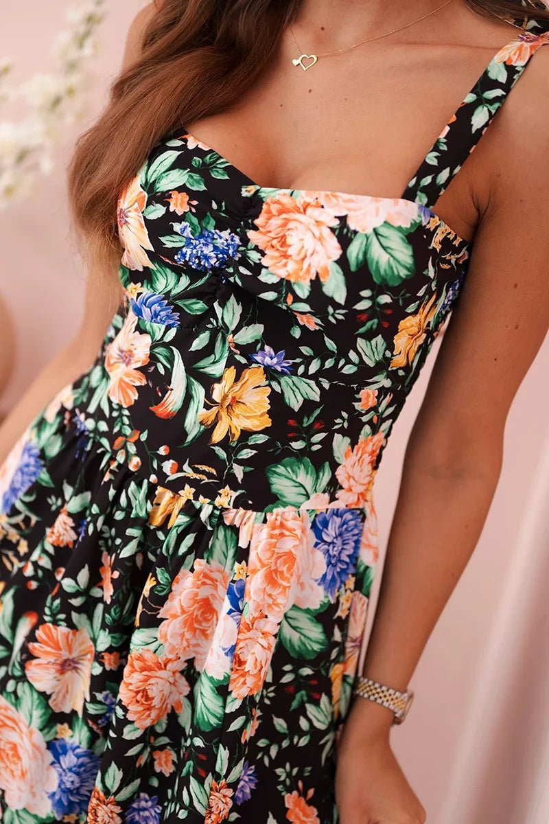 Women's floral dress ART23747 - 1 / – Black цвет / color | Lexline Fashion