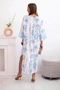 Women's floral viscose dress 21702 / – Blue цвет / color | Lexline Fashion
