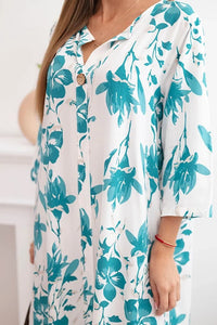 Women's floral viscose dress 21702 / – Dark Mint цвет / color | Lexline Fashion