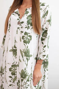 Women's floral viscose dress 21702 / – Khaki цвет / color | Lexline Fashion