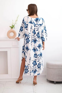 Women's floral viscose dress 21702 / – Navy blue цвет / color | Lexline Fashion