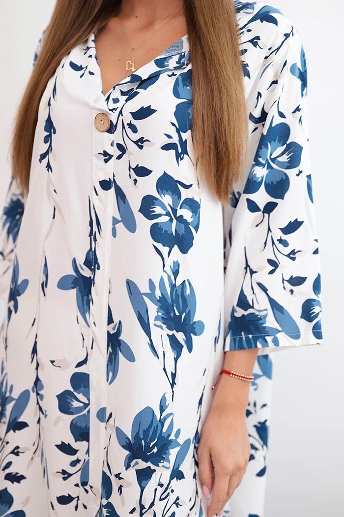 Women's floral viscose dress 21702 / – Navy blue цвет / color | Lexline Fashion