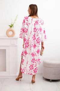 Women's floral viscose dress 21702 / – Pink цвет / color | Lexline Fashion