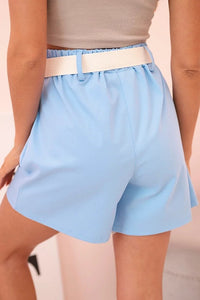 Women's high - waisted shorts with a belt ART53000 / – Dark Beige цвет / color | Lexline Fashion
