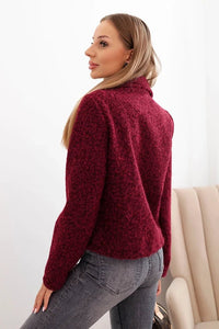 Women's jacket with wool in a fluffy texture and decorative buttons ART0029 / – Ecru цвет / color | Lexline Fashion