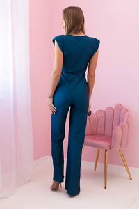 Women's jumpsuit with a decorative tie at the waist ART6127 / – Marine цвет / color | Lexline Fashion
