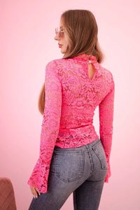 Women's lace blouse ART10026 / – Pink цвет / color | Lexline Fashion