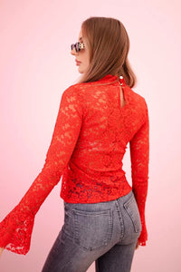 Women's lace blouse ART10026 / – Red цвет / color | Lexline Fashion