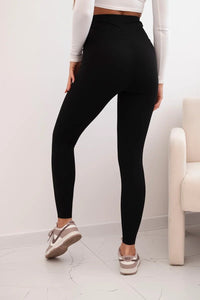 Women's leggings with a high waist H01 / – Black цвет / color | Lexline Fashion