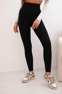 Women's leggings with a high waist H01 / – Black цвет / color | Lexline Fashion