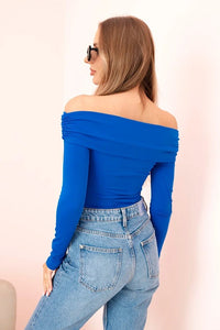 Women's long - sleeved bodysuit 12330 / – Blue cornflower цвет / color | Lexline Fashion