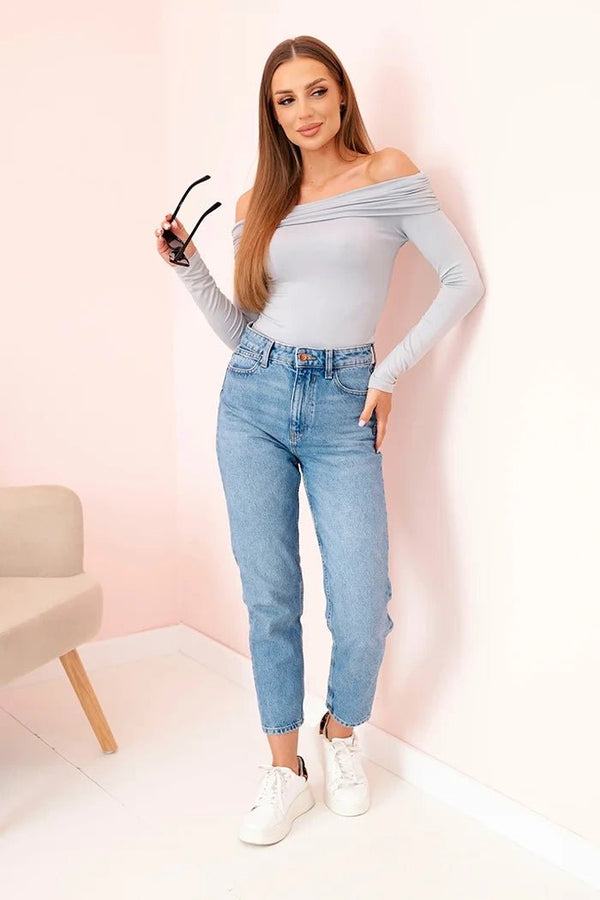 Women's long - sleeved bodysuit 12330 / – Gray цвет / color | Lexline Fashion