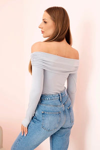 Women's long - sleeved bodysuit 12330 / – Gray цвет / color | Lexline Fashion