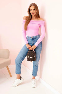 Women's long - sleeved bodysuit 12330 / – Light | Pink цвет / color | Lexline Fashion