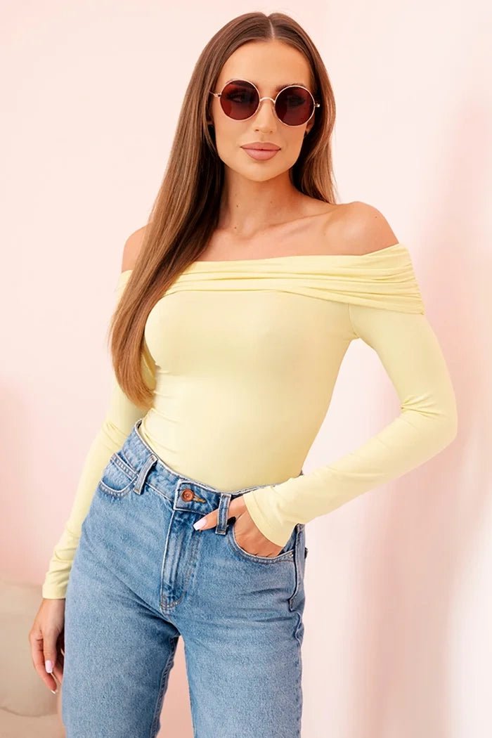 Women's long - sleeved bodysuit 12330 / – Yellow цвет / color | Lexline Fashion