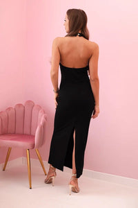 Women's maxi dress with open back ART10086 / – Black цвет / color | Lexline Fashion