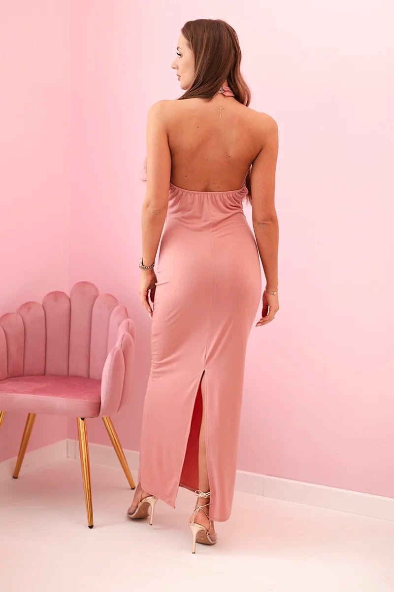 Women's maxi dress with open back ART10086 / – Dark Pink цвет / color | Lexline Fashion
