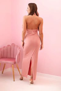 Women's maxi dress with open back ART10086 / – Dark Pink цвет / color | Lexline Fashion