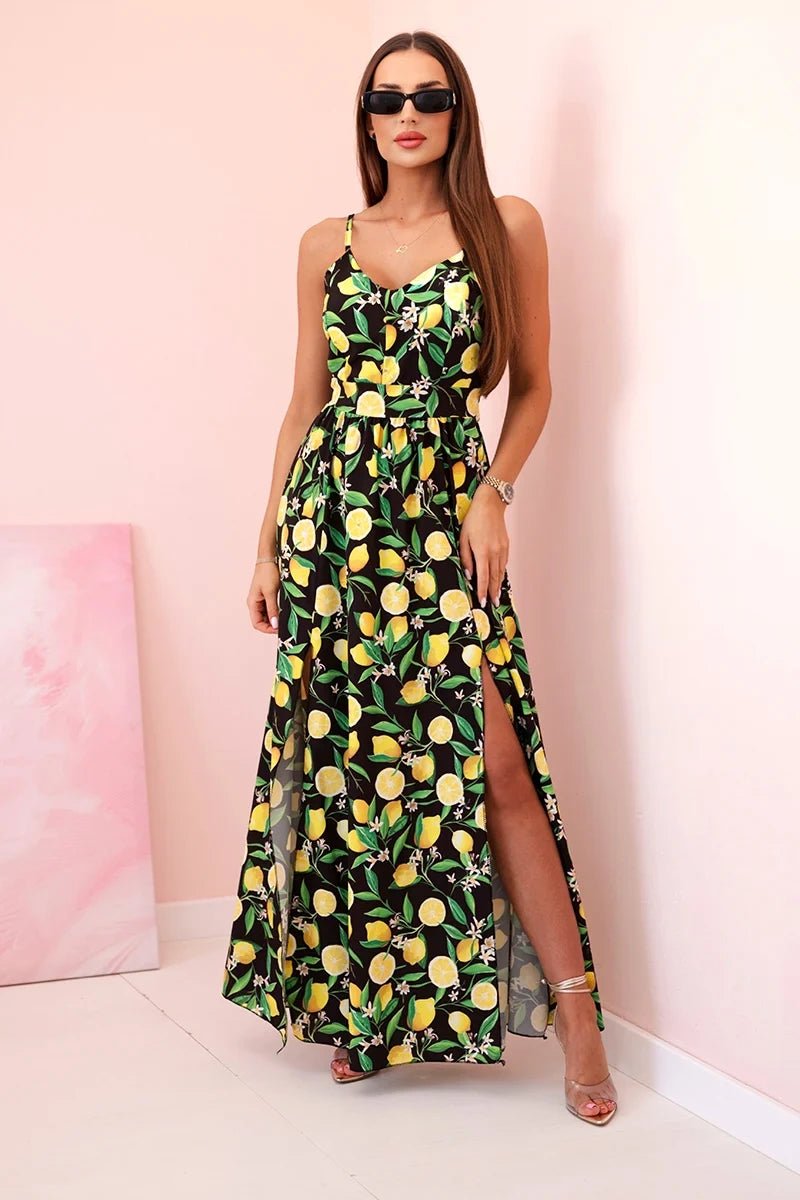Women's maxi dress with straps ART21982 / – Black цвет / color | Lexline Fashion