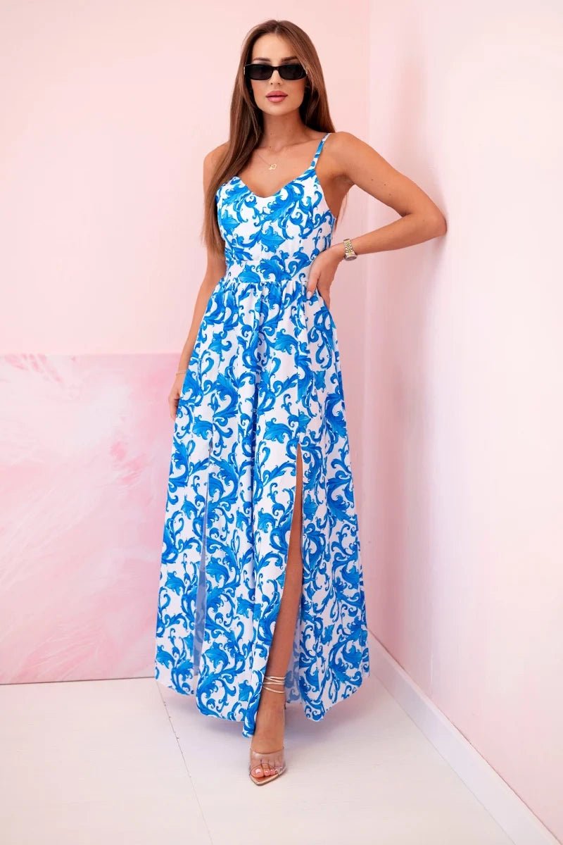 Women's maxi dress with straps ART21982 / – Blue цвет / color | Lexline Fashion