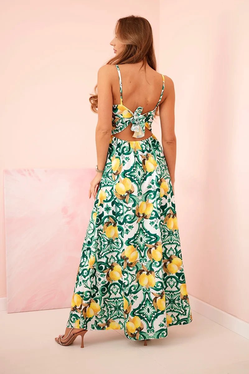 Women's maxi dress with straps ART21982 / – Green цвет / color | Lexline Fashion
