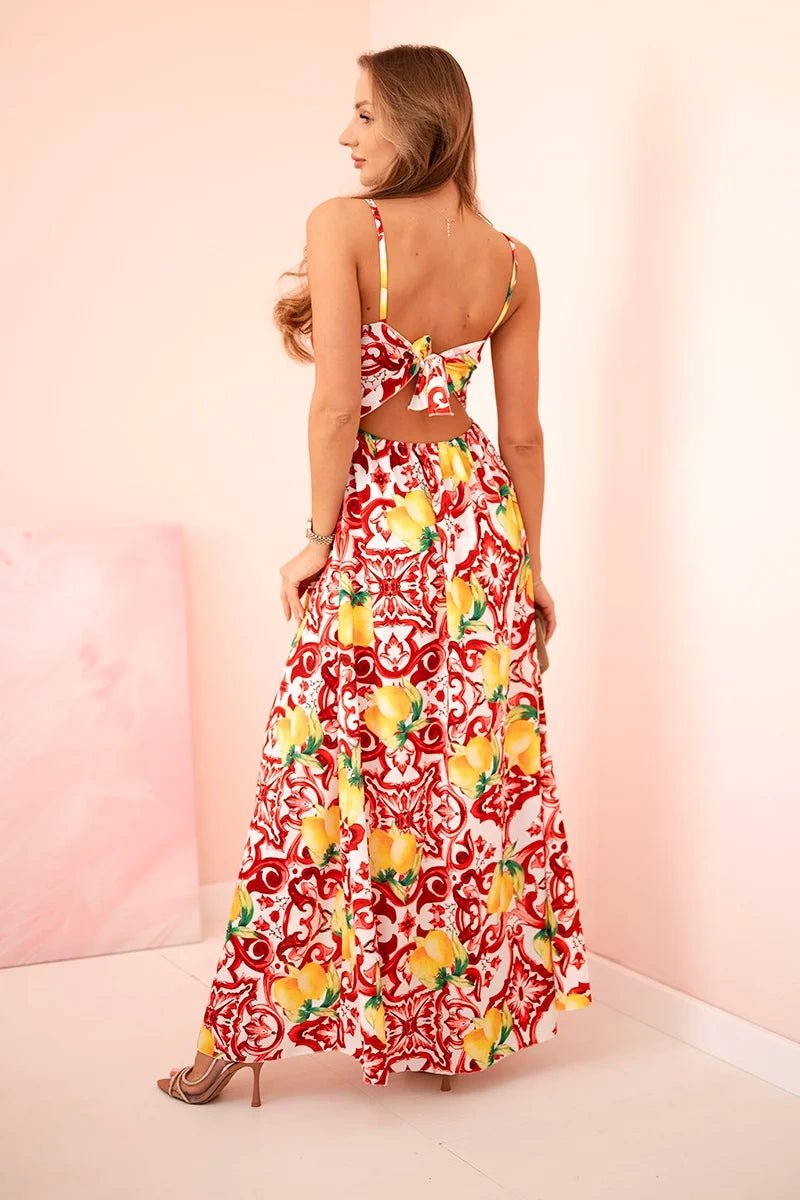 Women's maxi dress with straps ART21982 / – Red цвет / color | Lexline Fashion