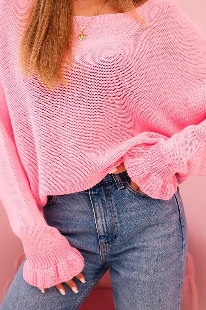 Women's mohair sweater with gathered sleeves and a cutout on the back 2506 / – Light Pink цвет / color | Lexline Fashion