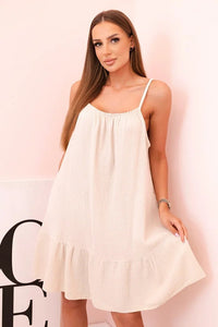 Women's muslin dress with straps T - 70 / – Beige цвет / color | Lexline Fashion