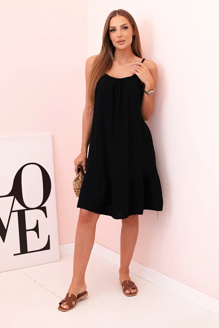 Women's muslin dress with straps T - 70 / – Black цвет / color | Lexline Fashion