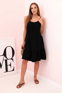 Women's muslin dress with straps T - 70 / – Black цвет / color | Lexline Fashion