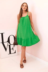 Women's muslin dress with straps T - 70 / – Green цвет / color | Lexline Fashion