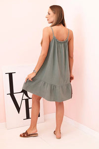 Women's muslin dress with straps T - 70 / – Khaki цвет / color | Lexline Fashion