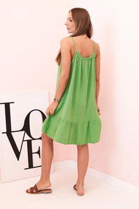 Women's muslin dress with straps T - 70 / – Olive цвет / color | Lexline Fashion