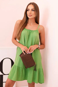 Women's muslin dress with straps T - 70 / – Olive цвет / color | Lexline Fashion