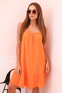 Women's muslin dress with straps T - 70 / – Orange цвет / color | Lexline Fashion