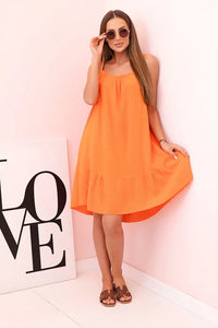 Women's muslin dress with straps T - 70 / – Orange цвет / color | Lexline Fashion