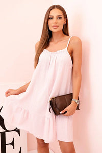 Women's muslin dress with straps T - 70 / – Powder цвет / color | Lexline Fashion