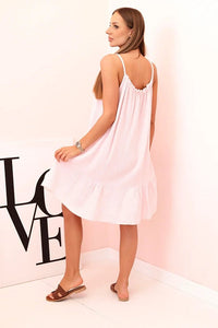 Women's muslin dress with straps T - 70 / – Powder цвет / color | Lexline Fashion