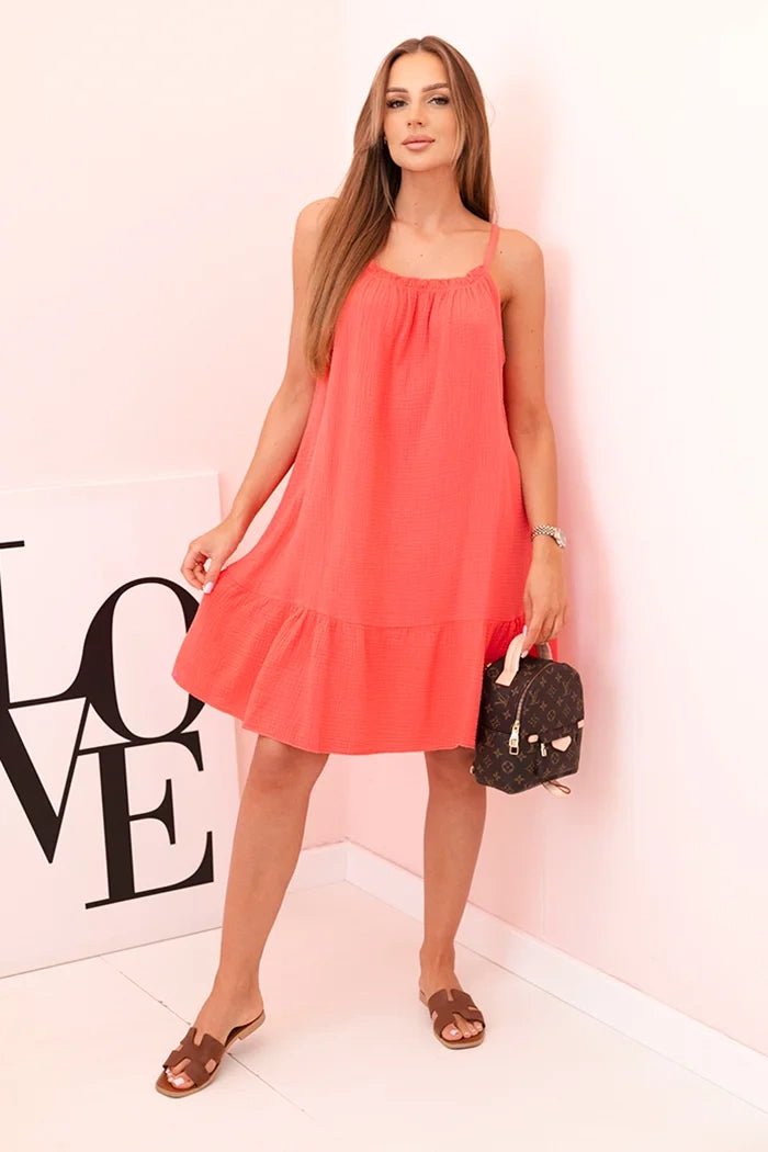 Women's muslin dress with straps T - 70 / – Raspberry цвет / color | Lexline Fashion